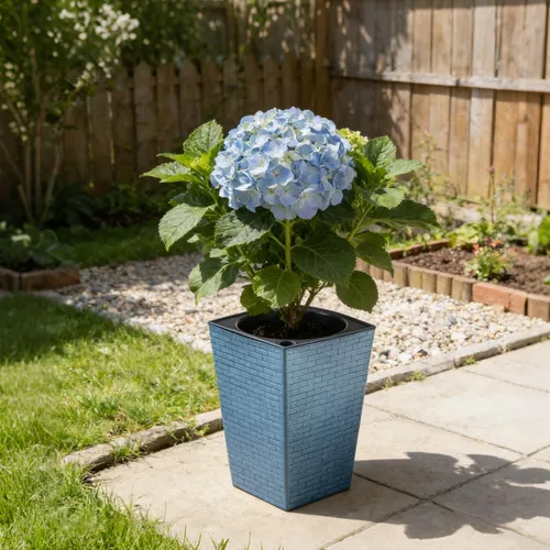 Vista 9 de Paquete de 2 macetas de riego automático de 10.7" x 6.9" para plantas de interior, macetas violetas de riego automático, macetas de flores