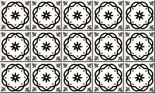 Vista 2 de Juego de 24 calcomanías para azulejos de la colección Black & White, para azulejos en muro, para baño y cocina, fácil de aplicar, simplemente