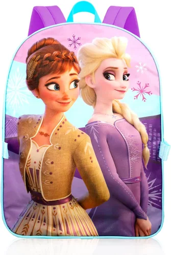 Vista 2 de Disney Frozen Anna and Elsa - Mochila escolar para niñas, paquete con bolsa escolar de Frozen de 16 pulgadas, bolsa de almuerzo, botella de agua