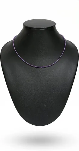 Vista 4 de Gargantilla con cuentas naturales, cuentas facetadas, collar de piedra natal, cristal curativo de energía, regalo para ella, joyería de plata de ley