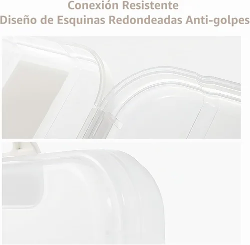 Vista 5 de Lemical Cajas de archivo transparentes de plástico portátil con mango A4 Cajas de archivo resistentes de gran capacidad Almacenamiento de papel