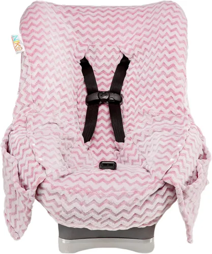 Vista 11 de Niko Easy Wash - Funda y forro para asiento de automóvil para niños, diseño Chevron Minky azul, ideal para clima invernal, ajuste universal, probado