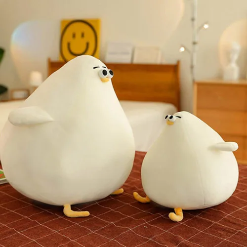 Vista 2 de NatureMan Lindos juguetes de peluche de pollo gordo de gaviota, divertida almohada de pollo de dibujos animados, regalo creativo para niños y niñas