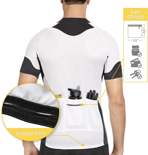 Vista 20 de BERGRISAR Camisetas básicas de ciclismo para hombre, manga corta, bolsillos con cremallera
