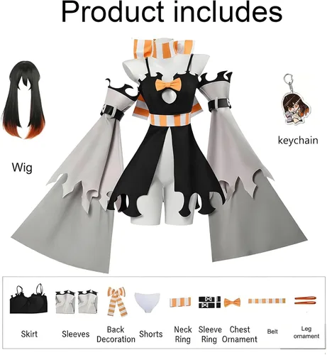 Vista 6 de Disfraz de anime Gachiakuta Amo Empool Cosplay conjunto completo uniforme para mujer, Halloween Comic Con negro A