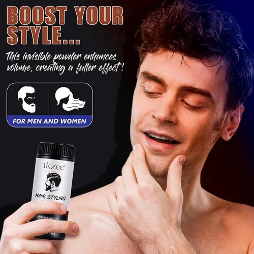 Vista 4 de ISUNRISE Polvo para peinar el cabello para hombres, polvo de textura, fácil de aplicar, peinado mate natural, texturizante y voluminizador, juego