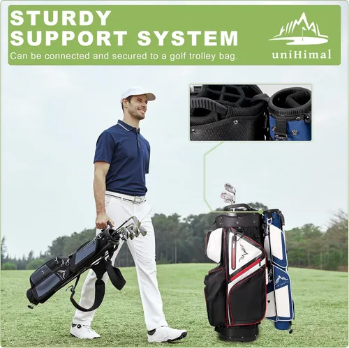 Vista 9 de Bolsa de golf ligera con soporte para transportar – Bolsa de golf fácil de llevar y duradera para Pitch n Putt para el campo de práctica, Par 3