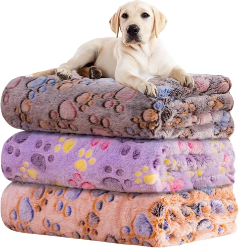 Vista 41 de Rezutan 1 paquete de 3 mantas para perros grandes, 41x31 pulgadas para mantas suaves y mullidas para mascotas y gatos de tamaño mediano, reversibles