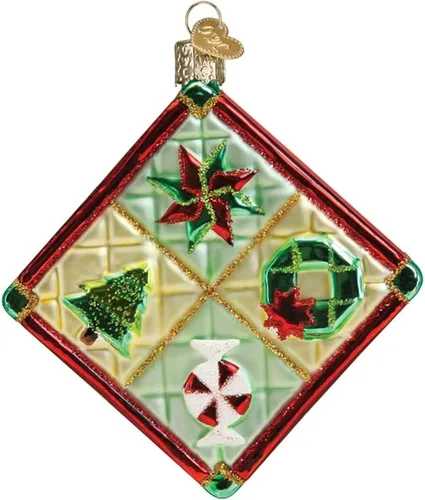 Vista 9 de Old World Christmas - Adornos de vidrio soplado de familia de 4 calcetines para árbol de Navidad