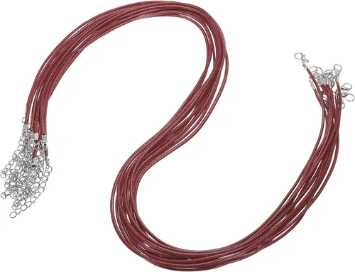 Vista 68 de MECCANIXITY 10 cordones de collar encerado de 18 pulgadas, cadena de collar a granel con cierre de 0.059 in de cuerda de cuero encerado para hacer