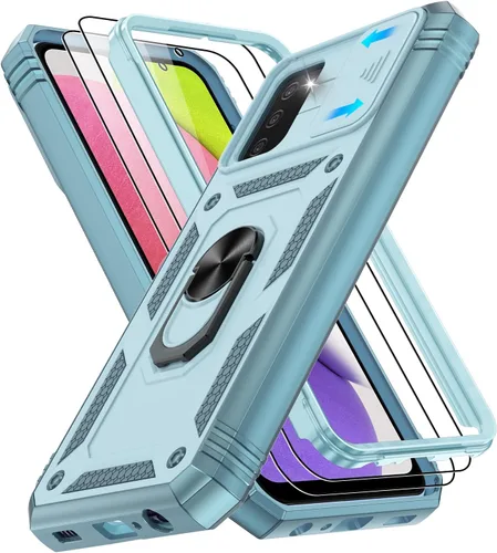 Vista 82 de Gritup Funda para Google Pixel 6 con cubierta deslizante para cámara y protector de pantalla (2 unidades), soporte de anillo giratorio 360°, funda