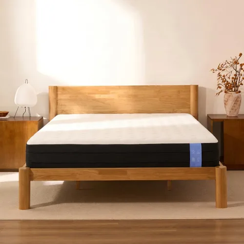 Vista 14 de FLEXISPOT Hako - Base de cama japonesa y colchón de espuma viscoelástica de gel refrescante de 10 pulgadas, cama Queen de madera de caucho maciza