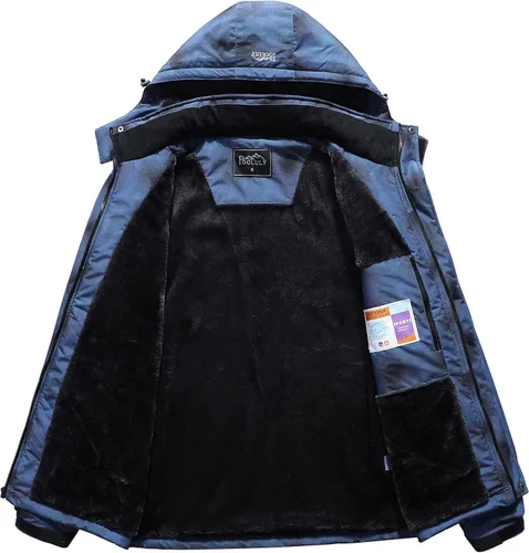 Vista 3 de Pooluly - Chaqueta impermeable de invierno, esquí, snowboard, para hombre, con capucha, rompevientos.
