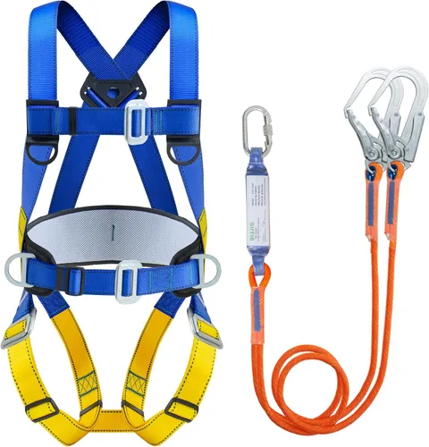 Vista 9 de DIJJIG Arnés de Seguridad Kit de Protección Contra Caídas Arneses de Techado de Cuerpo Completo Con Eslinga Interna Absorbedora de Impactos, Arnés