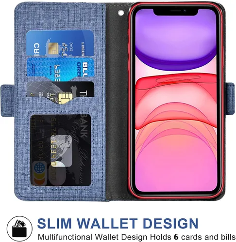 Vista 2 de Asuwish Compatible con iPhone 12 Mini 5.4 Funda tipo cartera de vidrio templado y tapa abatible, accesorios para teléfono celular, fundas