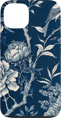 Vista 7 de Chinoiserie Floral Toile Blue and White Funda para iPhone 17