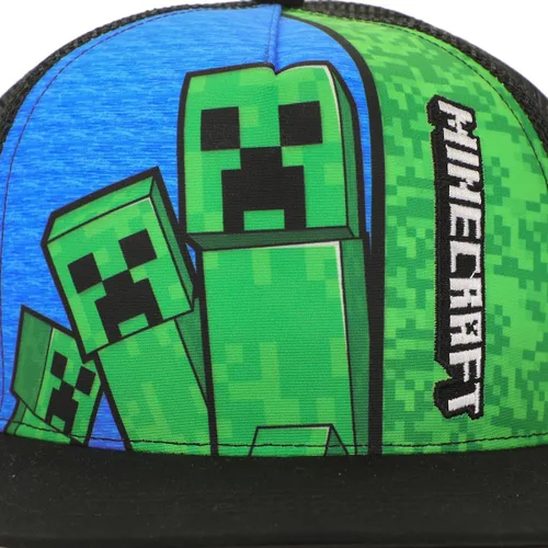Vista 2 de Minecraft Creepers & Logo Youth Trucker Hat Multicolor, Multi colorido