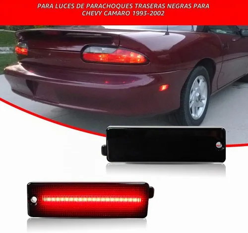 Vista 2 de para 1993 1994 1995 1996 1997 1998 1999 2000 2001 2002 luz indicadora lateral trasera de lente roja LED para Chevy Camaro