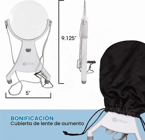 Vista 5 de OttLite Lupa LED manos libres de 4 pulgadas, cordón ajustable para el cuello, lupa acrílica, punta de aguja, costura, fabricación de joyas