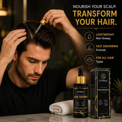 Vista 5 de LUXXUL Suero de apoyo para el crecimiento del cabello, 1.7 fl oz - Suero natural activo Redensyl para cabello más saludable, más grueso y lleno