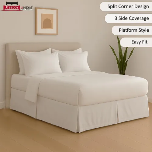Vista 2 de eBeddy Linens 1 falda de cama de algodón egipcio de 800 hilos, tamaño individual de 39 x 75 a 14 pulgadas, fácil de lavar, resistente a las arrugas
