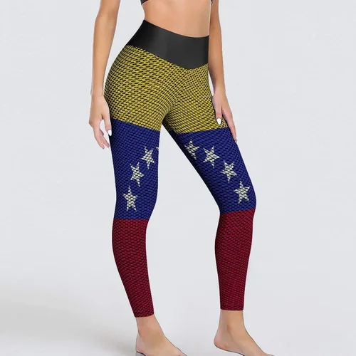 Vista 2 de Womens Fashion Yoga Venezuela Flag Slim Pants Exercise Yoga Pants Workout Leggings for Womens Running Pants XL