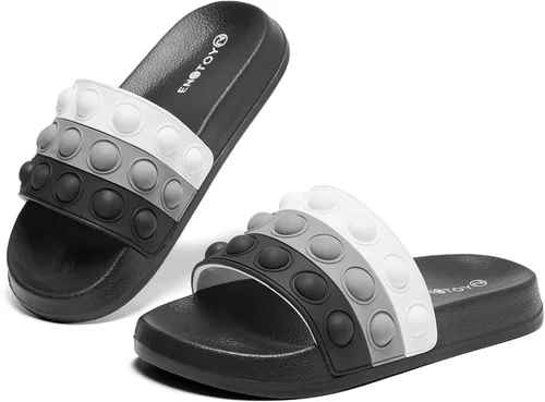 Vista 9 de Engtoy Sandalias para niños y niñas, unisex, ligeras, antideslizantes, puntera abierta, cómodas, para ducha, playa, divertidas sandalias