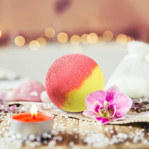 Vista 4 de Set de regalo de bombas de baño, 10 bombas de burbujas orgánicas, para el día de San Valentín, Navidad