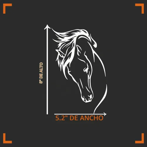 Vista 4 de Calcomanía Adhesiva de Vinilo con Silueta de Cabeza de Caballo Auto Carro Camión Pared Portátil Blanco 8" x 5