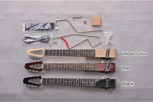 Vista 2 de Actualización Guitarra Eléctrica 6 Trastes Práctica de Plástico 6 Cuerdas Guitarra Acústica Entrenador Herramienta Partes Gadget Portátil Guitarra
