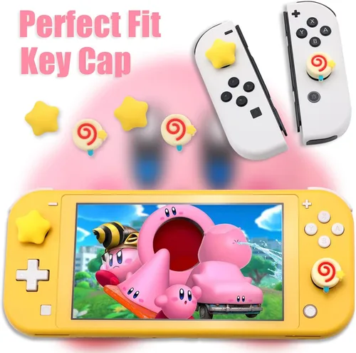 Vista 11 de Tapas de agarre para el pulgar, bonitos agarres para Nintendo Switch, funda de silicona suave compatible con Nintendo Switch/Switch OLED/Switch Rosa