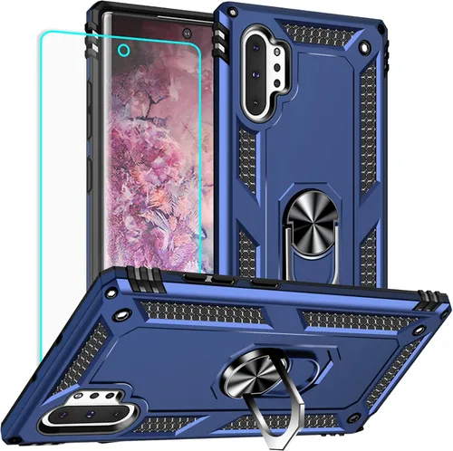 Vista 8 de Funda para Samsung Galaxy Note 10 Plus con protector de pantalla: [probada contra caídas de grado militar] Soporte de anillo a prueba de golpes