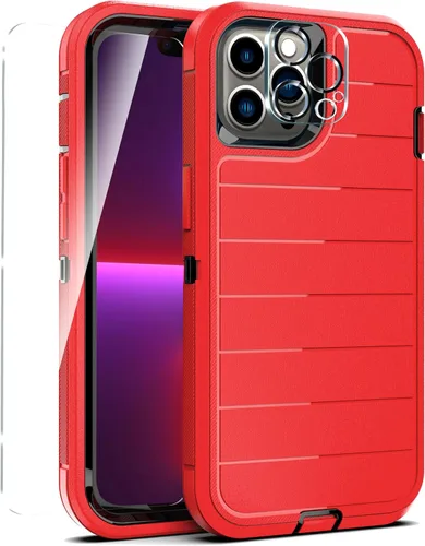Vista 39 de YmhxcY Funda para iPhone 12/iPhone 12 Pro [2 Protectores de Pantalla de Vidrio Templado] Cubierta Duradera de 3 Capas A Prueba de Caídas/Funda