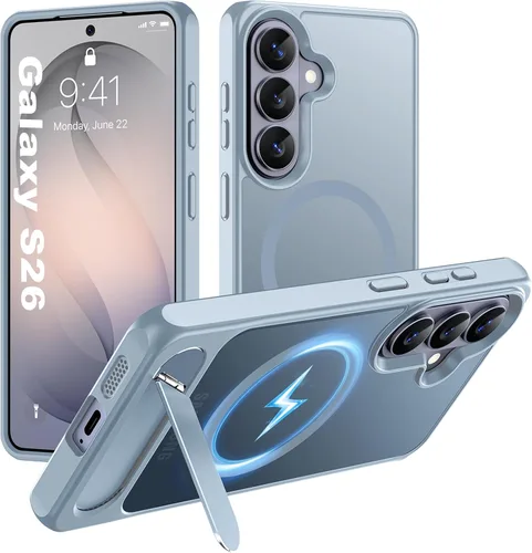 Vista 31 de Hualele - Funda magnética para Samsung Galaxy S24 Plus/S25 Plus con soporte de metal, [compatible con MagSafe]