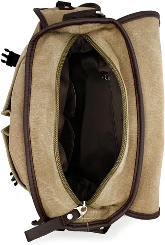 Vista 6 de OCT17 Bolso de mensajero para hombre, bolso de hombro universitario de lona vintage, bolso de mano militar para portátil