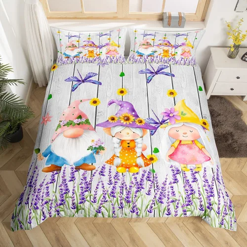 Vista 11 de Manfei Juego de funda de edredón de granja tamaño individual, funda de edredón con 1 funda de almohada, juego de ropa de cama vintage de madera