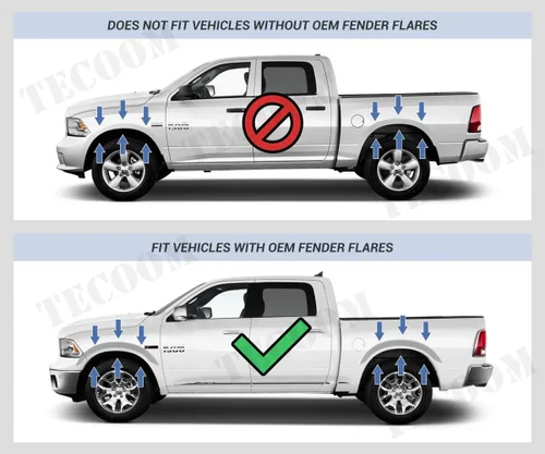 Vista 2 de Tecoom Protectores contra salpicaduras compatibles con Dodge Ram 1500/2010-2018 Dodge Ram 2500 3500 (con guardabarros OEM) 2009-2018