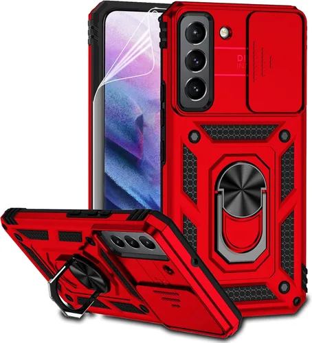 Vista 13 de Funda para Samsung Galaxy S22 con cubierta para lente de cámara, protector de pantalla HD, doble capa de grado militar, probada contra caídas