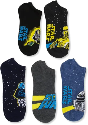 Vista 4 de STAR WARS Men's Classic 5 Pack No Show Socks