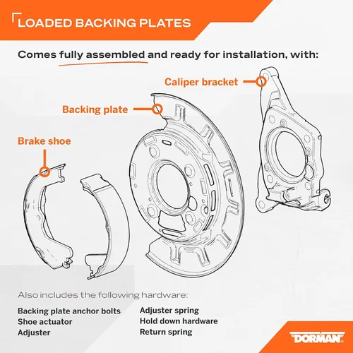 Vista 2 de Dorman Conjunto de freno de estacionamiento trasero 926-269 compatible con modelos seleccionados Dodge/Ram