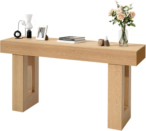 Vista 10 de VEVOR Mesa de consola, mesa de entrada de 63 pulgadas, mesa rectangular de madera, mesa de sofá estrecha detrás del sofá, mesas de consola