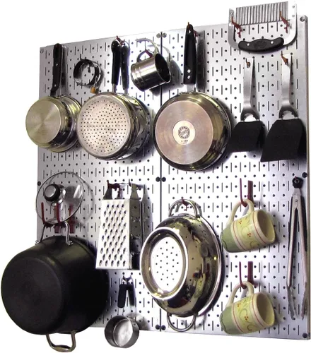 Vista 39 de Wall Control Organizador de Tablero Perforado de Cocina Estante de Almacenamiento de Ollas y Sartenes Kit de Organización con Tablero Perforado