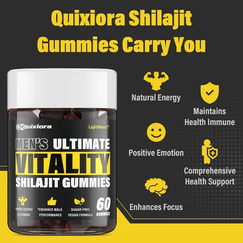 Vista 3 de Shilajit - Gomitas para hombres y mujeres Shilajit para hombres – Shilajit puro orgánico Alta potencia 85+ minerales traza y ácido fúlvico