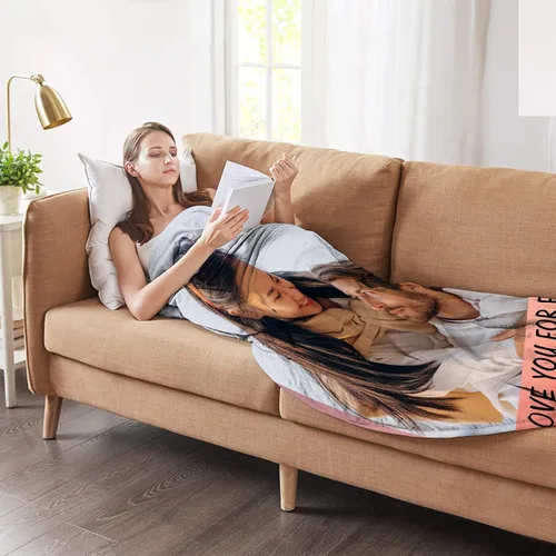 Vista 7 de Manta personalizada, diseño de vellón con texto, mantas con imágenes personalizadas para bebé, madre, padre, adultos, amigos, amantes, perros, 1 Foto