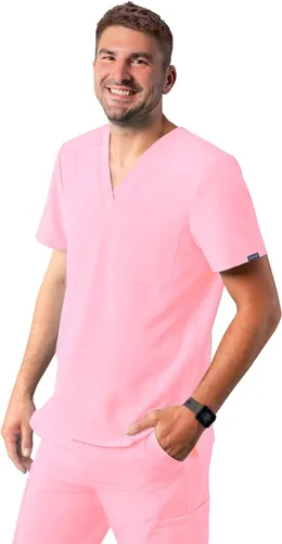 Vista 14 de Adar Addition Scrubs para hombre - Camiseta médica clásica con cuello en V Negro