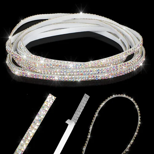 Vista 5 de Kingdder Moldura Brillante para Auto de 16.4 Pies Autoadhesiva con Cristales de Strass Brillantes Accesorios de Interior y Exterior de Auto
