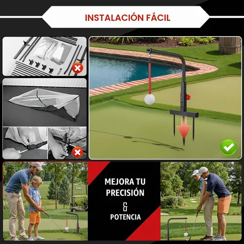 Vista 5 de Entrenador de Swing de Golf - Ayuda de Entrenamiento de Swing de Golf de Hierro Duradera - Accesorios de Golf para Niños y Jóvenes con Bola