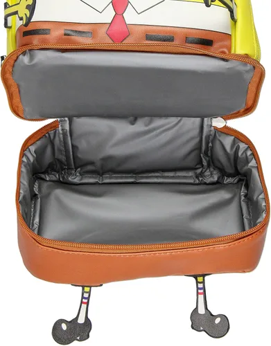 Vista 6 de INTIMO Nickelodeon Bob Esponja Pantalones Cuadrados Cara de Carácter Dual Compartimento Lonchera Bolsa de 9 pulgadas