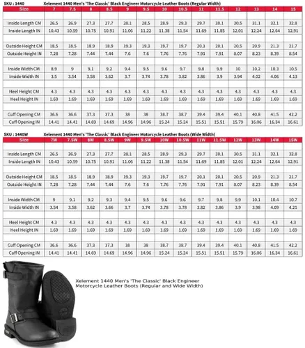 Vista 3 de Xelement 1440 - Botas de cuero para motocicleta de ingeniero negro (ancho y regular ancho)