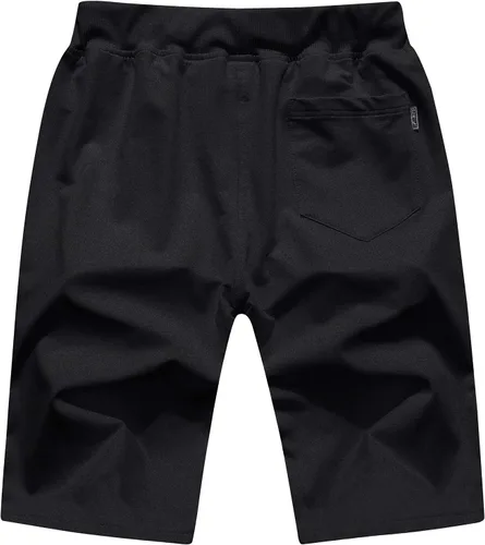 Vista 2 de QPNGRP - Pantalones cortos para hombre con cierre de cordón, cintura elástica